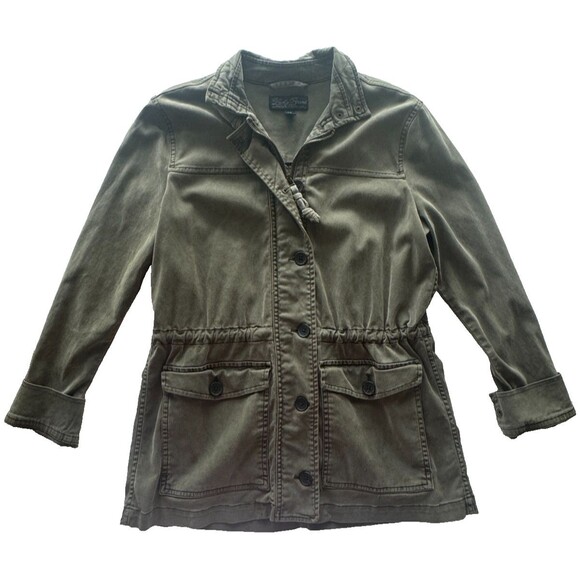 Lucky Brand Jacket Womens Small Military Army Green Fatigue Utility Cinch Waist - Picture 2 of 11